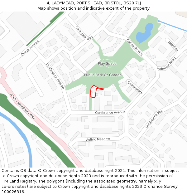 4, LADYMEAD, PORTISHEAD, BRISTOL, BS20 7LJ: Location map and indicative extent of plot