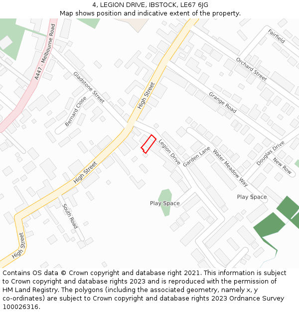 4, LEGION DRIVE, IBSTOCK, LE67 6JG: Location map and indicative extent of plot