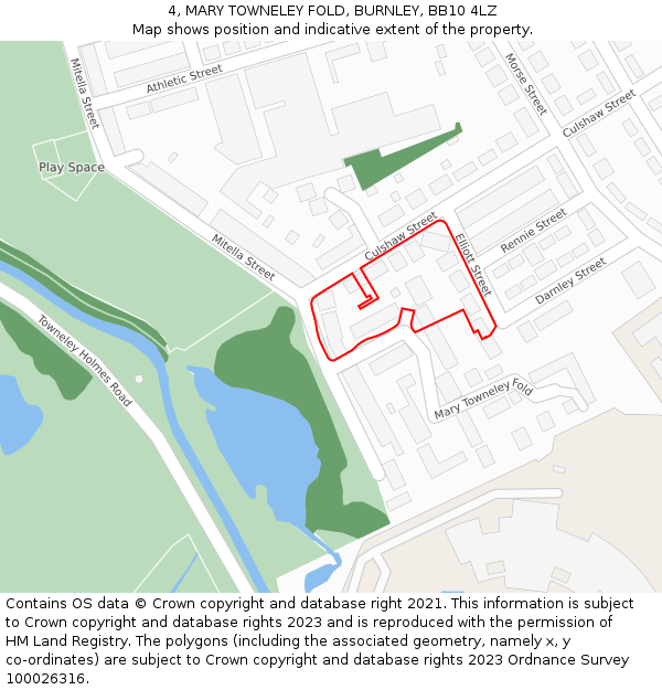 4, MARY TOWNELEY FOLD, BURNLEY, BB10 4LZ: Location map and indicative extent of plot