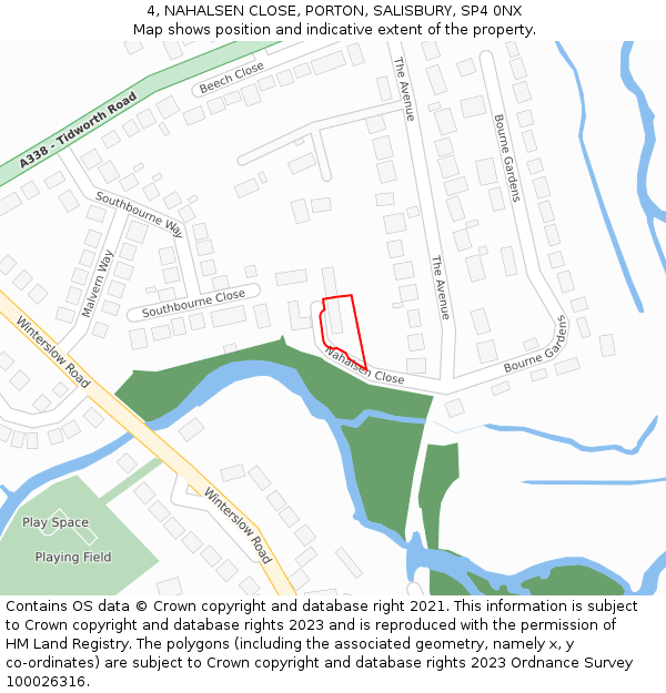 4, NAHALSEN CLOSE, PORTON, SALISBURY, SP4 0NX: Location map and indicative extent of plot