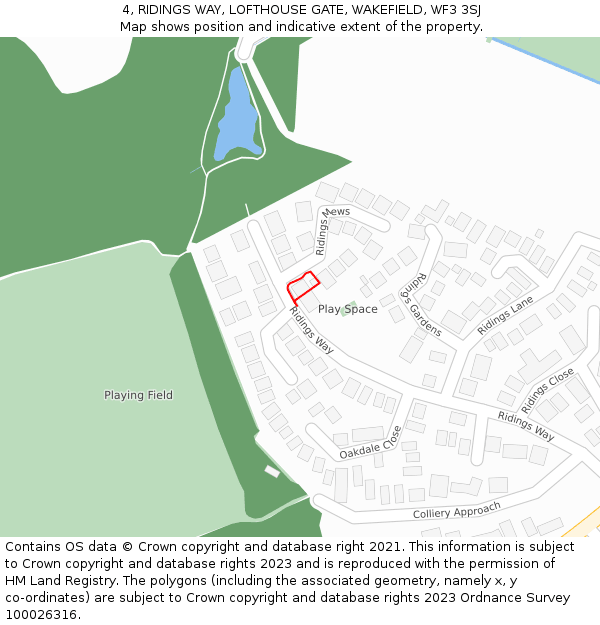 4, RIDINGS WAY, LOFTHOUSE GATE, WAKEFIELD, WF3 3SJ: Location map and indicative extent of plot