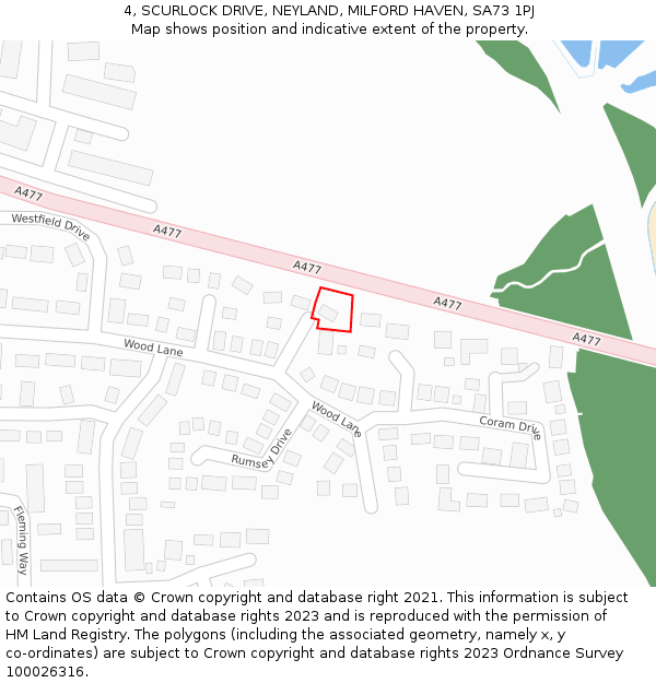 4, SCURLOCK DRIVE, NEYLAND, MILFORD HAVEN, SA73 1PJ: Location map and indicative extent of plot