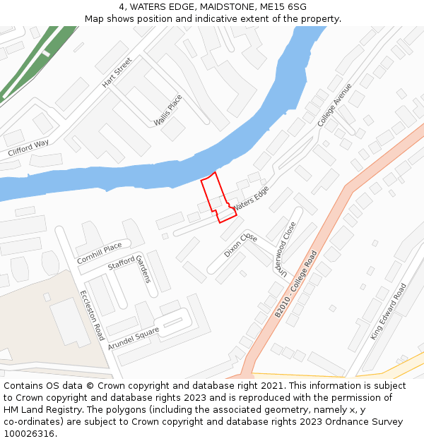 4, WATERS EDGE, MAIDSTONE, ME15 6SG: Location map and indicative extent of plot