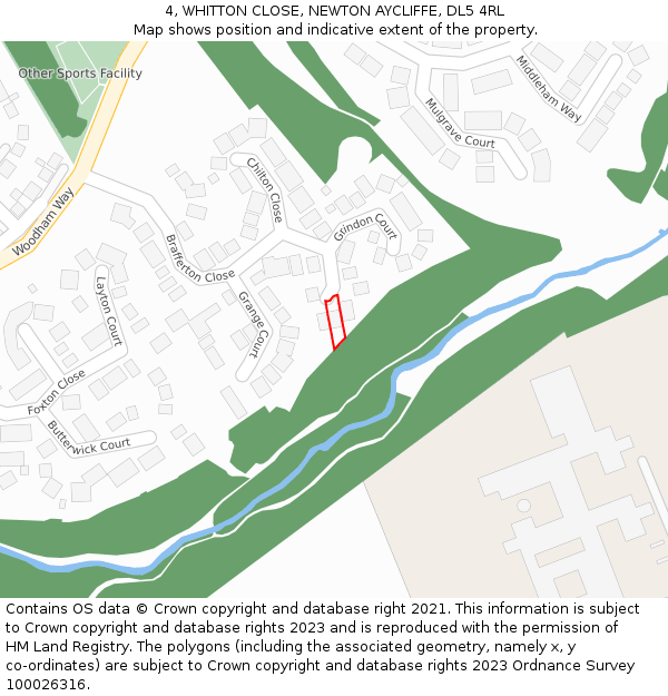 4, WHITTON CLOSE, NEWTON AYCLIFFE, DL5 4RL: Location map and indicative extent of plot