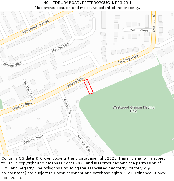 40, LEDBURY ROAD, PETERBOROUGH, PE3 9RH: Location map and indicative extent of plot