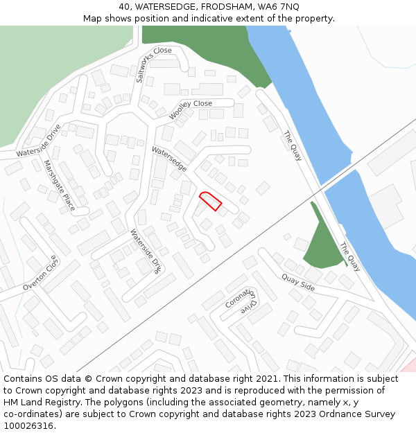 40, WATERSEDGE, FRODSHAM, WA6 7NQ: Location map and indicative extent of plot