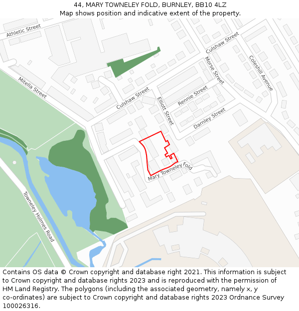 44, MARY TOWNELEY FOLD, BURNLEY, BB10 4LZ: Location map and indicative extent of plot