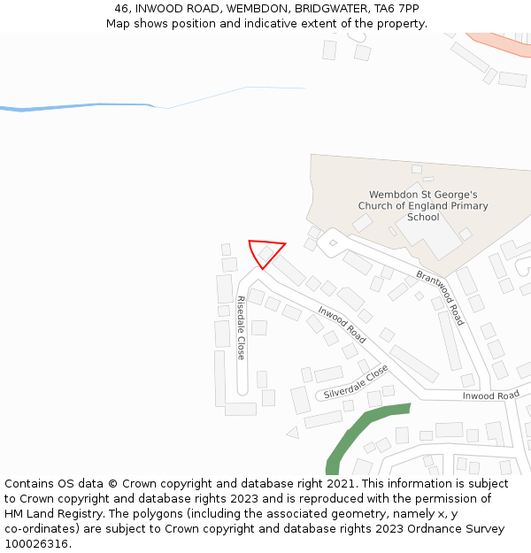 46, INWOOD ROAD, WEMBDON, BRIDGWATER, TA6 7PP: Location map and indicative extent of plot