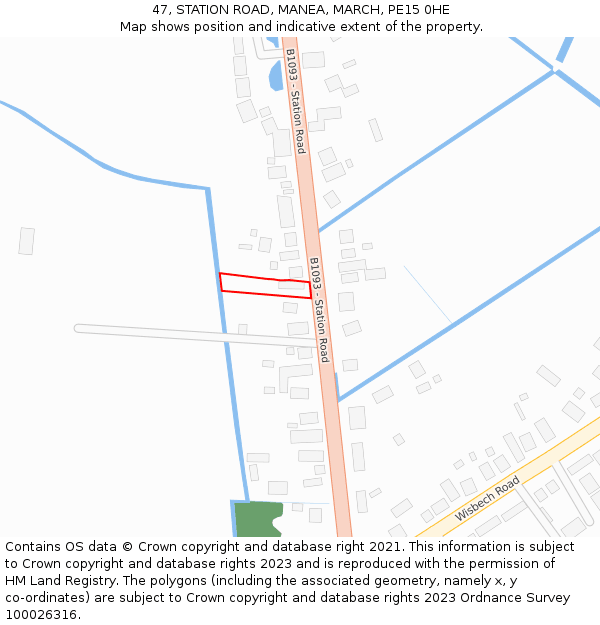 47, STATION ROAD, MANEA, MARCH, PE15 0HE: Location map and indicative extent of plot