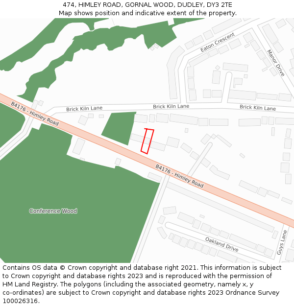 474, HIMLEY ROAD, GORNAL WOOD, DUDLEY, DY3 2TE: Location map and indicative extent of plot