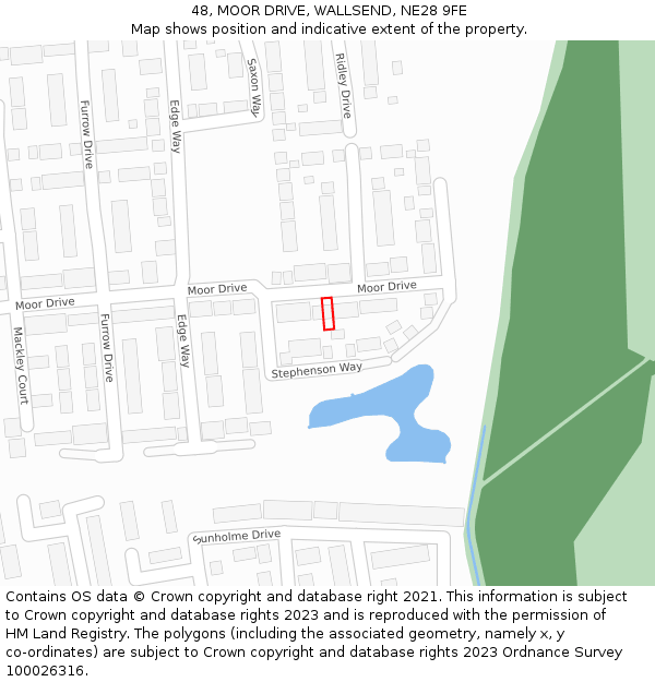 48, MOOR DRIVE, WALLSEND, NE28 9FE: Location map and indicative extent of plot