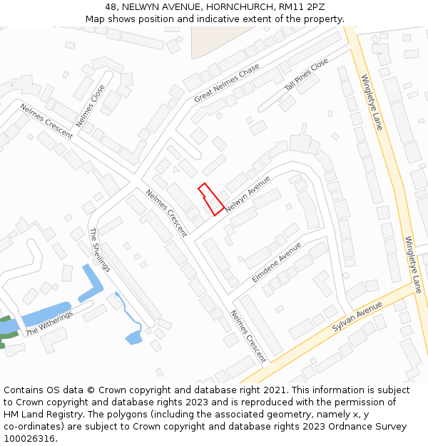 48, NELWYN AVENUE, HORNCHURCH, RM11 2PZ: Location map and indicative extent of plot