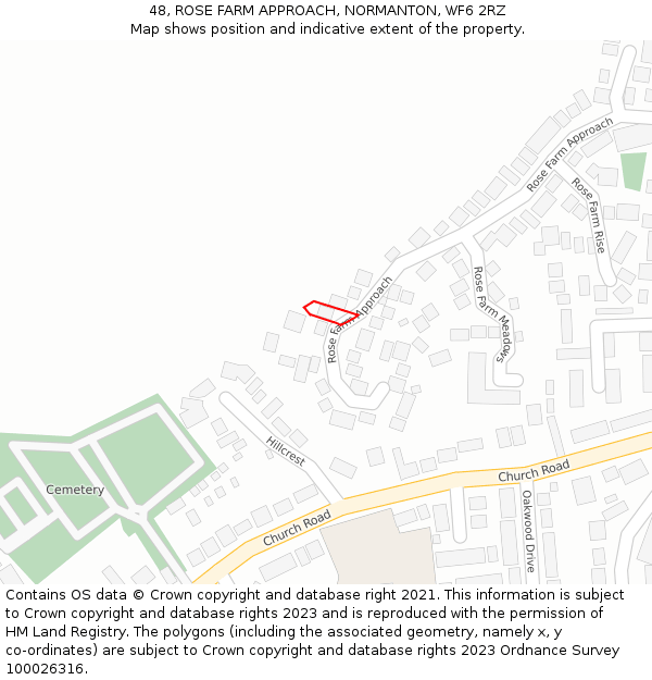 48, ROSE FARM APPROACH, NORMANTON, WF6 2RZ: Location map and indicative extent of plot