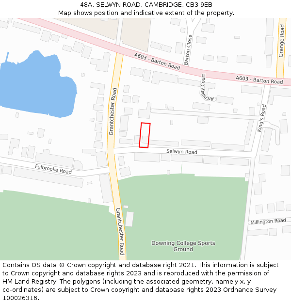 48A, SELWYN ROAD, CAMBRIDGE, CB3 9EB: Location map and indicative extent of plot