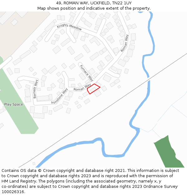 49, ROMAN WAY, UCKFIELD, TN22 1UY: Location map and indicative extent of plot