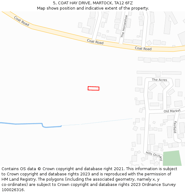 5, COAT HAY DRIVE, MARTOCK, TA12 6FZ: Location map and indicative extent of plot