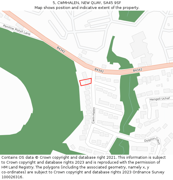 5, CWMHALEN, NEW QUAY, SA45 9SF: Location map and indicative extent of plot