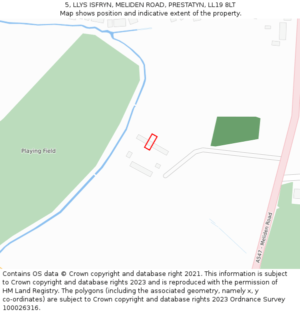 5, LLYS ISFRYN, MELIDEN ROAD, PRESTATYN, LL19 8LT: Location map and indicative extent of plot