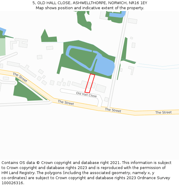 5, OLD HALL CLOSE, ASHWELLTHORPE, NORWICH, NR16 1EY: Location map and indicative extent of plot