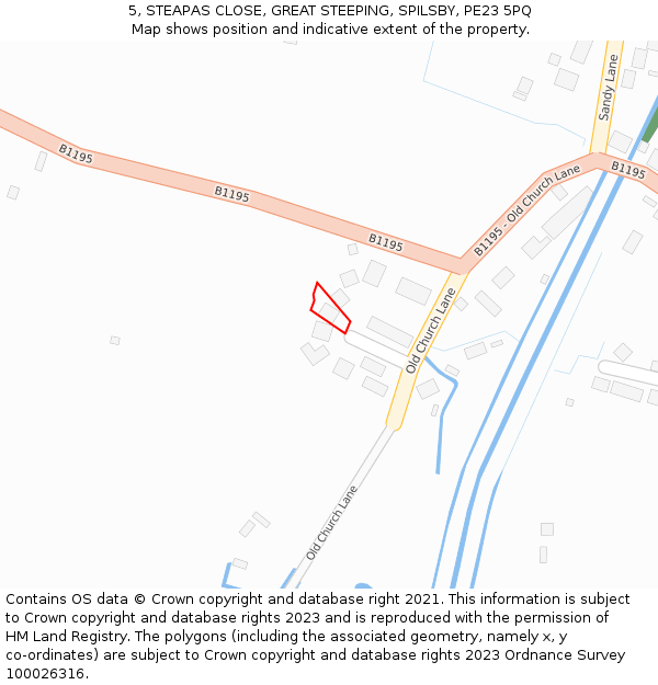 5, STEAPAS CLOSE, GREAT STEEPING, SPILSBY, PE23 5PQ: Location map and indicative extent of plot