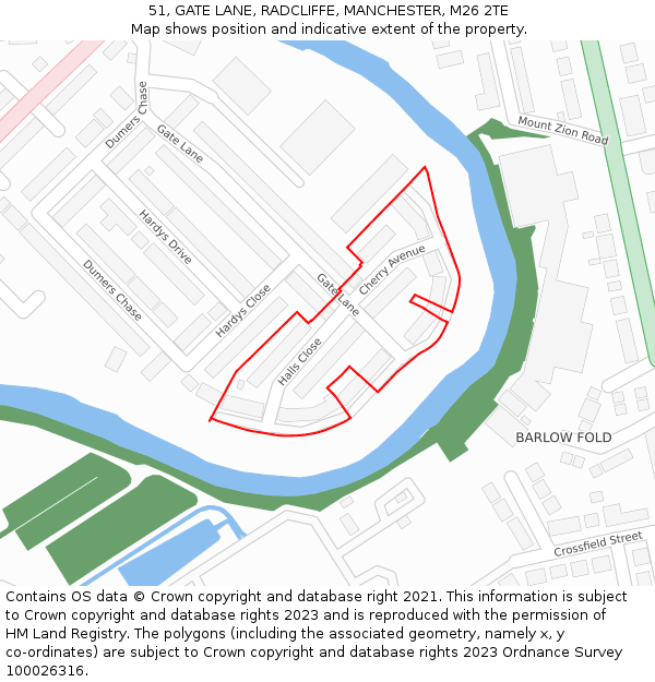 51, GATE LANE, RADCLIFFE, MANCHESTER, M26 2TE: Location map and indicative extent of plot