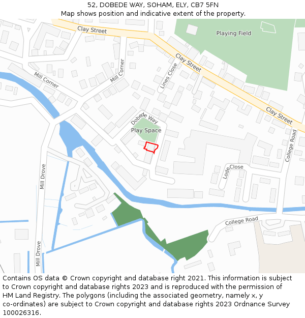 52, DOBEDE WAY, SOHAM, ELY, CB7 5FN: Location map and indicative extent of plot