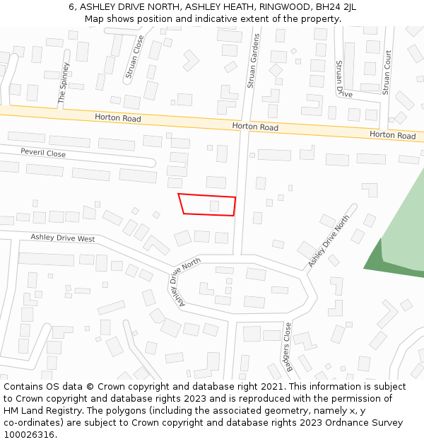 6, ASHLEY DRIVE NORTH, ASHLEY HEATH, RINGWOOD, BH24 2JL: Location map and indicative extent of plot