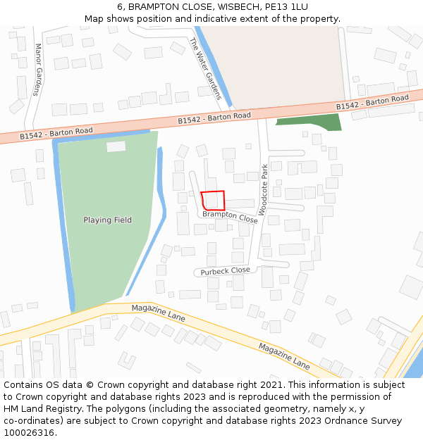 6, BRAMPTON CLOSE, WISBECH, PE13 1LU: Location map and indicative extent of plot