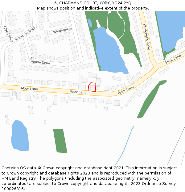 6, CHAPMANS COURT, YORK, YO24 2YQ: Location map and indicative extent of plot