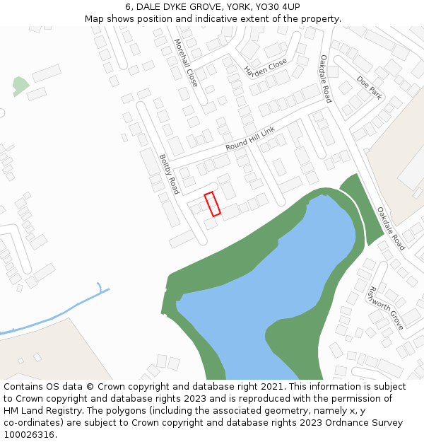 6, DALE DYKE GROVE, YORK, YO30 4UP: Location map and indicative extent of plot