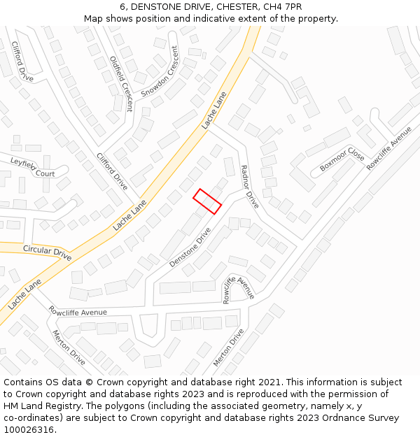 6, DENSTONE DRIVE, CHESTER, CH4 7PR: Location map and indicative extent of plot