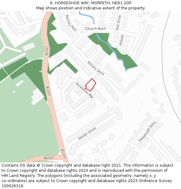 6, HORSESHOE WAY, MORPETH, NE61 2GP: Location map and indicative extent of plot