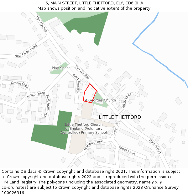 6, MAIN STREET, LITTLE THETFORD, ELY, CB6 3HA: Location map and indicative extent of plot