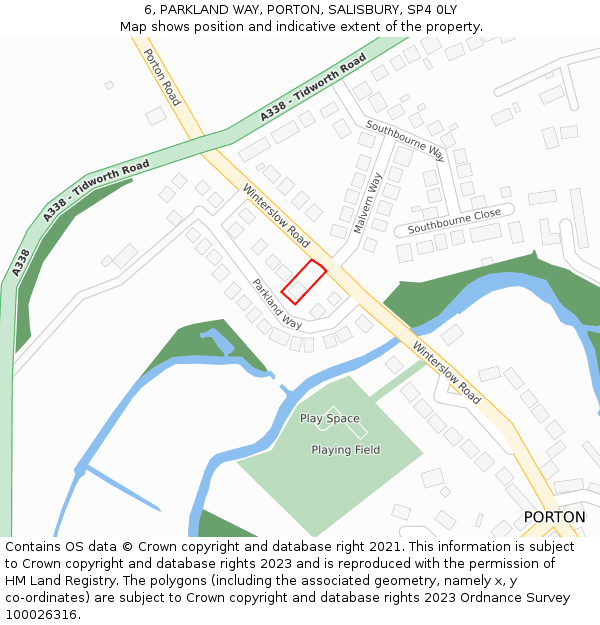 6, PARKLAND WAY, PORTON, SALISBURY, SP4 0LY: Location map and indicative extent of plot