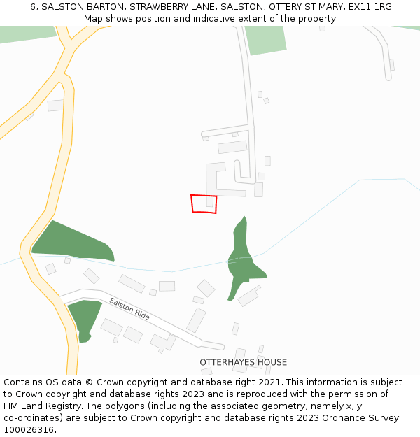 6, SALSTON BARTON, STRAWBERRY LANE, SALSTON, OTTERY ST MARY, EX11 1RG: Location map and indicative extent of plot