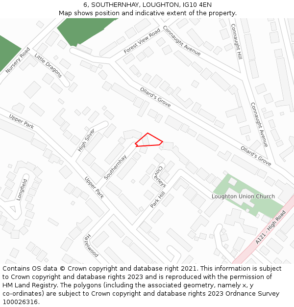 6, SOUTHERNHAY, LOUGHTON, IG10 4EN: Location map and indicative extent of plot