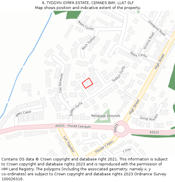 6, TYDDYN GYRFA ESTATE, CEMAES BAY, LL67 0LF: Location map and indicative extent of plot