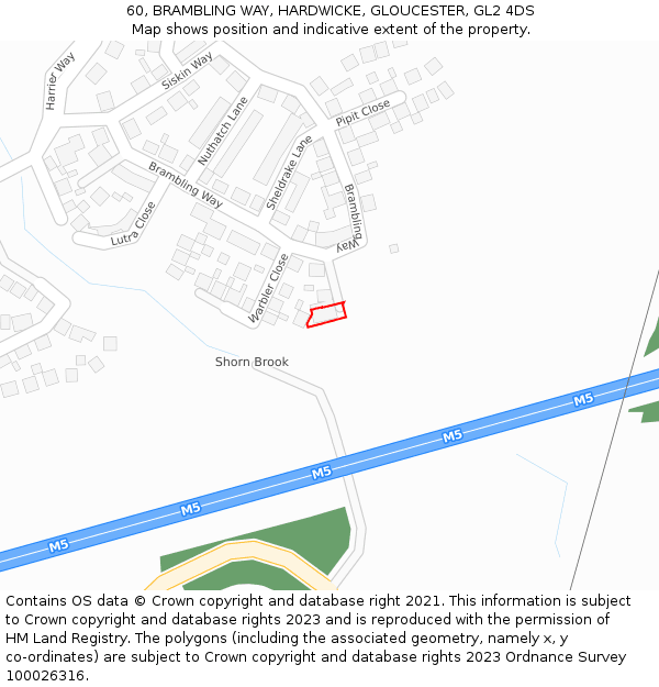 60, BRAMBLING WAY, HARDWICKE, GLOUCESTER, GL2 4DS: Location map and indicative extent of plot