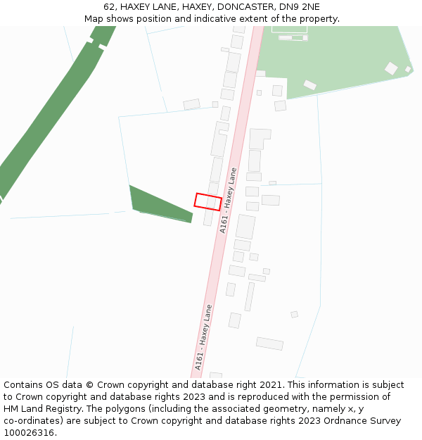 62, HAXEY LANE, HAXEY, DONCASTER, DN9 2NE: Location map and indicative extent of plot