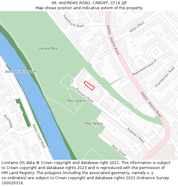 66, ANDREWS ROAD, CARDIFF, CF14 2JP: Location map and indicative extent of plot