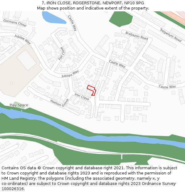 7, IRON CLOSE, ROGERSTONE, NEWPORT, NP10 9PG: Location map and indicative extent of plot