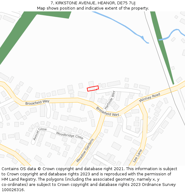 7, KIRKSTONE AVENUE, HEANOR, DE75 7UJ: Location map and indicative extent of plot