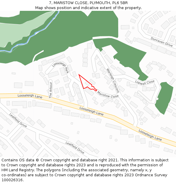 7, MARISTOW CLOSE, PLYMOUTH, PL6 5BR: Location map and indicative extent of plot