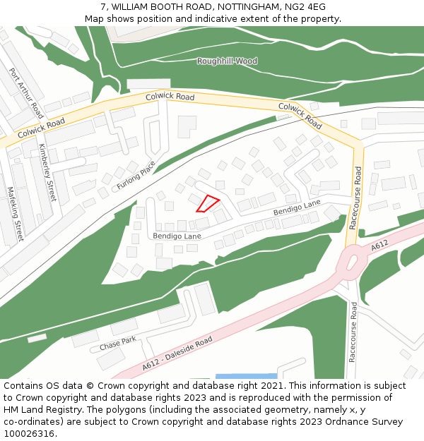 7, WILLIAM BOOTH ROAD, NOTTINGHAM, NG2 4EG: Location map and indicative extent of plot