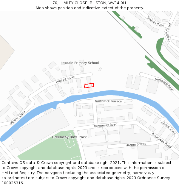 70, HIMLEY CLOSE, BILSTON, WV14 0LL: Location map and indicative extent of plot