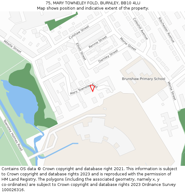 75, MARY TOWNELEY FOLD, BURNLEY, BB10 4LU: Location map and indicative extent of plot