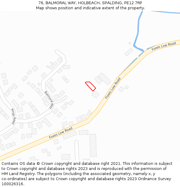 76, BALMORAL WAY, HOLBEACH, SPALDING, PE12 7RP: Location map and indicative extent of plot