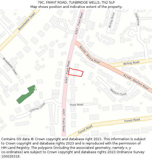 79C, FRANT ROAD, TUNBRIDGE WELLS, TN2 5LP: Location map and indicative extent of plot