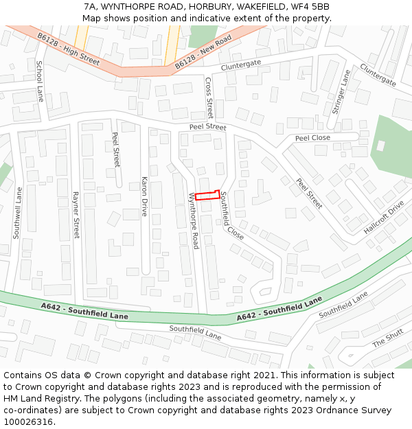 7A, WYNTHORPE ROAD, HORBURY, WAKEFIELD, WF4 5BB: Location map and indicative extent of plot