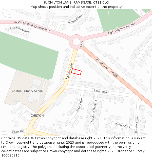 8, CHILTON LANE, RAMSGATE, CT11 0LG: Location map and indicative extent of plot